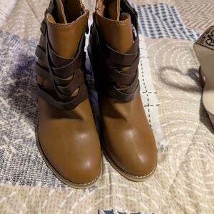 Brown Strappy Ankle Boots